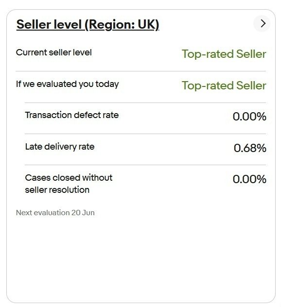 eBay seller level screenshot